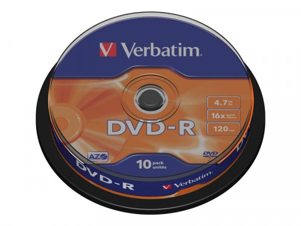 DVD-R Verbatim 4,7GB 10pcs Spin.SR sil. 16x