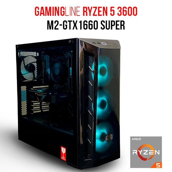 PC GamingLine Ryzen 5 3600-M2-GTX1660 Super Powered by ASUS