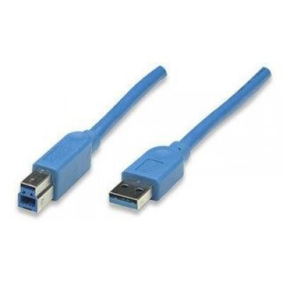 Techly USB3.0 Kabel Stecker Typ A/Stecker Typ B 0,5m blau