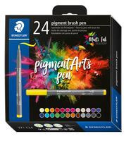 STAEDTLER MultiInk Pigment Arts brush pen 24er-Set sort.