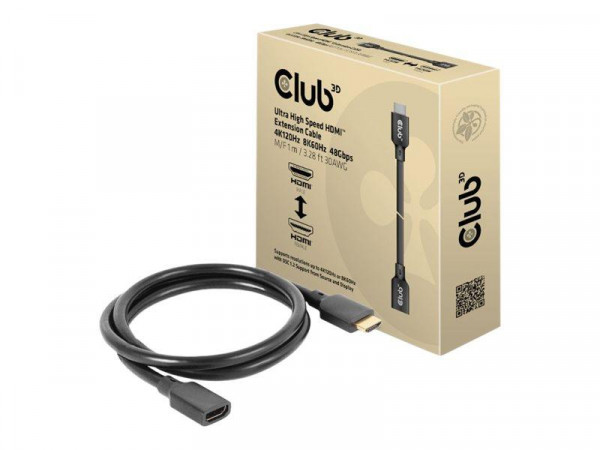 Club3D HDMI-Kabel 2.1 UHD-Verlängerungskabel 1 Meter St/Bu