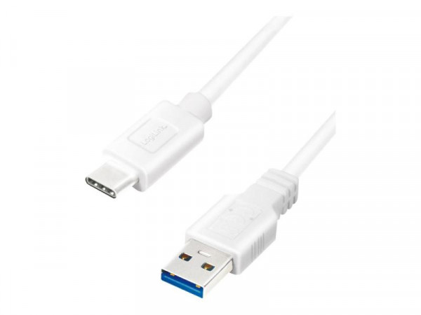 Logilink USB-C Kabel 3.2 Gen1, C/M zu USB-A/M, weiß 3 m