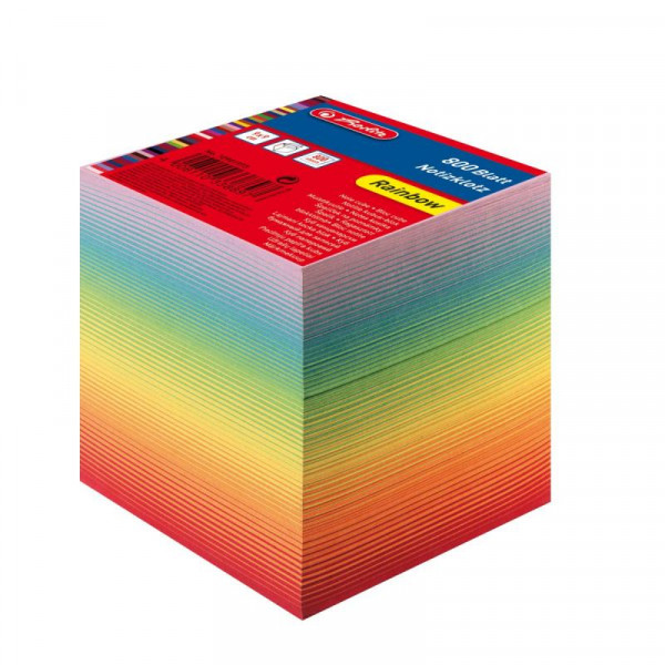 Herlitz Notizklotz Rainbow 9x9cm 800 Blatt geschichtet