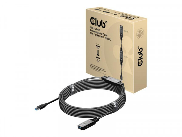 Club3D USB 3.2 A Verlängerungskabel 10m aktiv 5 Gbps