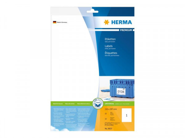 HERMA Etiketten Premium A4 weiß 210x297 mm Papier 10 St.