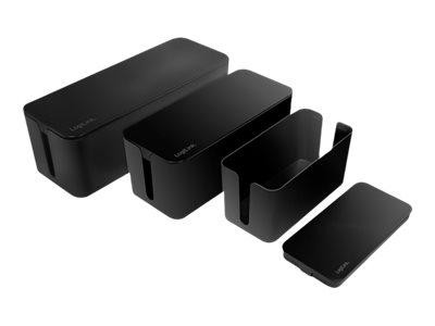 LogiLink Kabelbox-Set, 3 Größen, schwarz