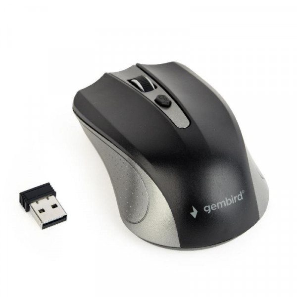 GEMBIRD Maus OPT WIRELESS 4 Tasten inkl. USB grau-silber