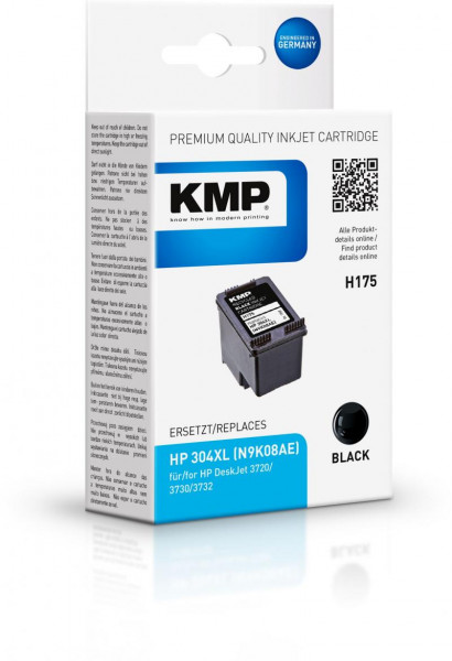 KMP Patrone HP 304XL black 350S. H175BX refilled