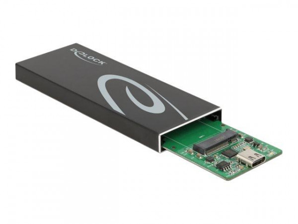 DELOCK Externes Gehäuse M.2 SATA SSD mit USB Type-C Buchse