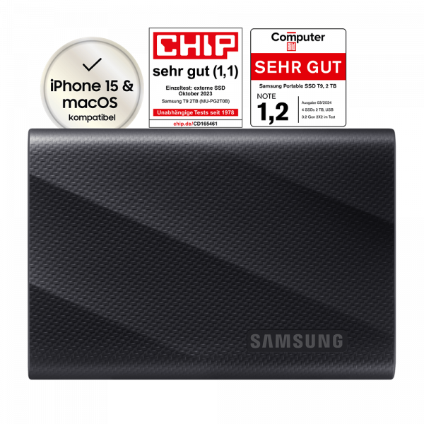 SSD 2TB Samsung Portable SSD T9 USB3.2 Gen.2x2 black