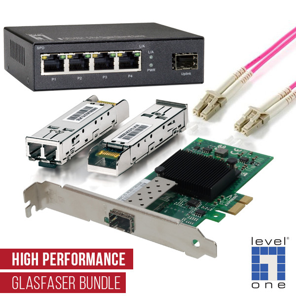 LevelOne Network High Performance Glasfaser Bundle
