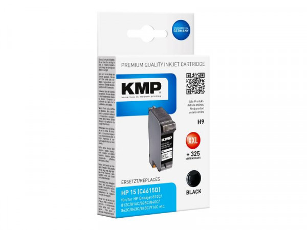KMP Patrone HP C6615D Nr.15 black 825 S. H9 refilled