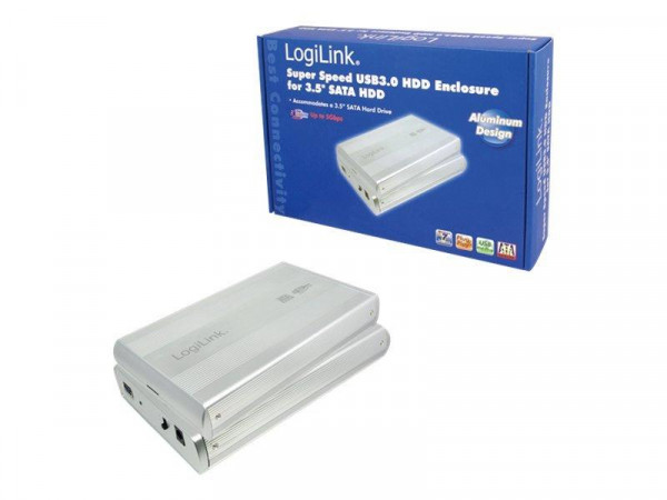 LogiLink Geh. 8.9cm (3,5") USB 3.0/SATA Silver ALU o. NT