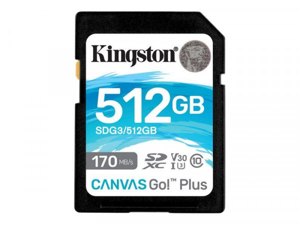 SD MicroSD Card 512GB Kingston SDXC Canvas Go Plus C10