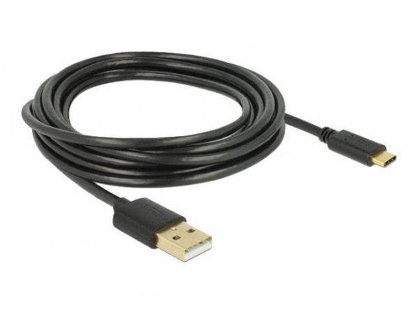 DELOCK Kabel USB 2.0 A > C 3.0m schwarz