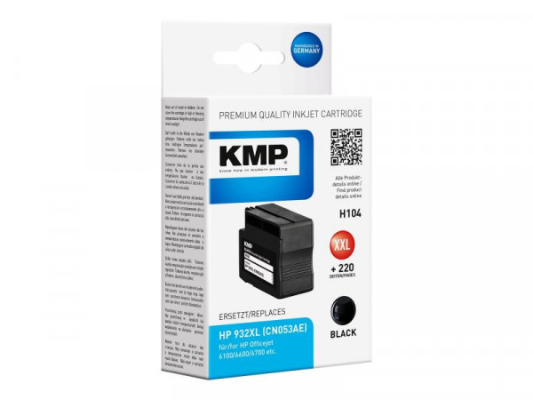KMP Patrone HP CN053AE Nr.932XL black 1200 S. H104 refilled