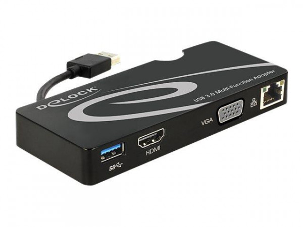 USB3.0 Adapter Delock A -> HDMI/D-Sub15/RJ45/USB A St/Bu