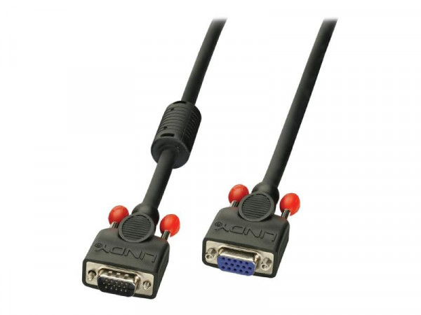 Lindy VGA Kabel M/F schwarz 0.5m HD15 M/F DDC-fähig