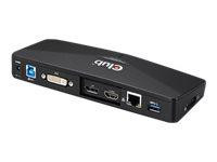 Club3D 4K Dockingstation USB3 ->3xUSB3/HDMI/DP/DVI/ black