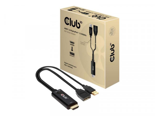 Club3D Adapter HDMI 2.0 > DP 1.2 4K@60Hz HDR aktiv St/Bu