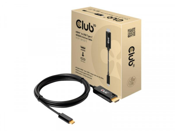 Club3D HDMI-Kabel A -> USB-C aktiv 4K60Hz 1,8m
