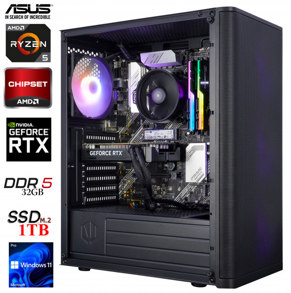 PC GamingLine: AMD Ryzen 5 7500F | 32GB | NVIDIA GeForce RTX 4060 8G | 1TB M.2 | W11P