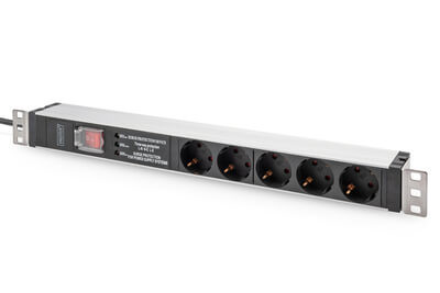 DIGITUS PDU 1HE 5x Schuko 16A Ausgänge 230V/16A schwarz