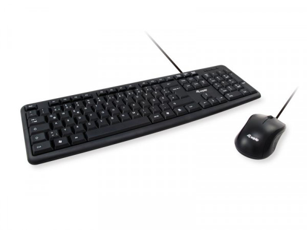 Equip Kabelgebundene Kombi Keyboard+Mouse, schwarz, Italieni