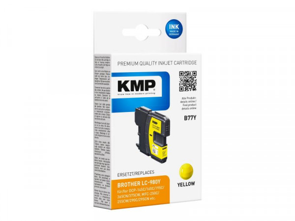 KMP Patrone Brother LC-980Y yellow 260 S. B77Y