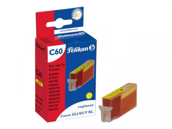 Pelikan Patrone Canon C60 CLI551Y XL yellow 3er Pack