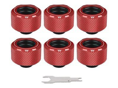 Pacific C-Pro G1/4 PETG 16mm OD 6 Pack - Red