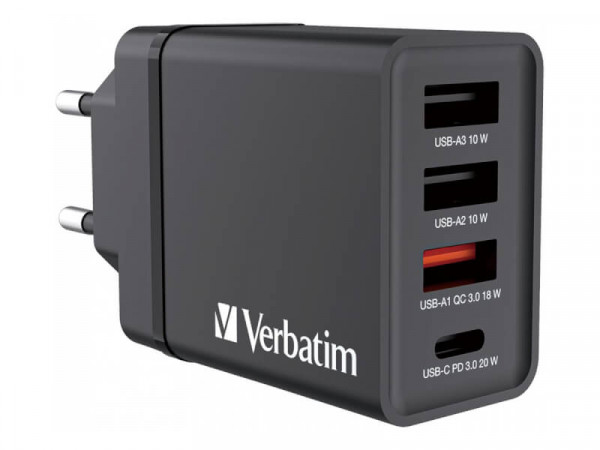 Verbatim CHR-30EU2 USB Charger 30W with 2 x USB-A 10W Black