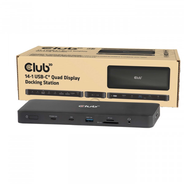 Club3D USB-C 14in1-Dock>2xDP2.1/2xHDMI/3xUSB-C 4K60Hz