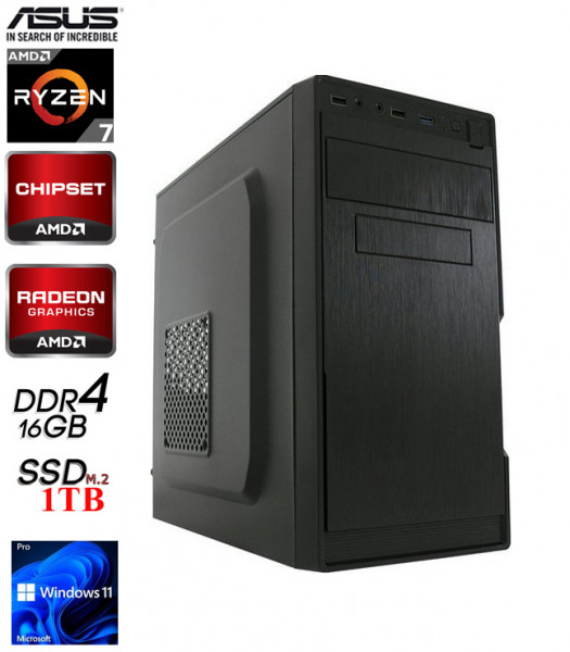 PC OfficeLine: AMD Ryzen 7 5700G | 16GB | AMD Radeon Graphics | 1TB M.2 | DVD | W11P