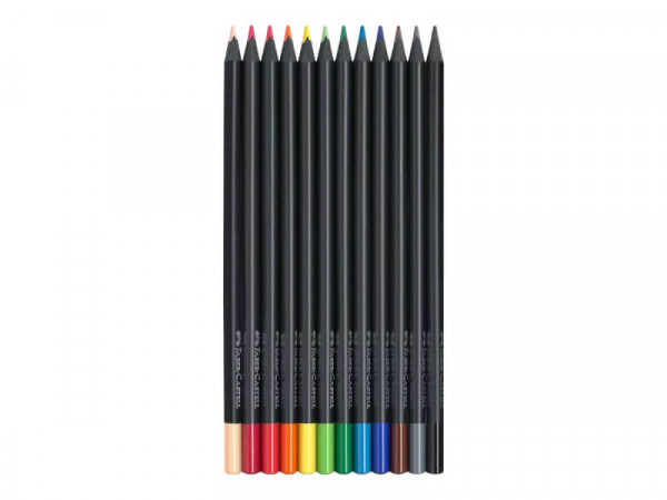 FABER-CASTELL Buntstifte Black Edition 12er Kartonetui