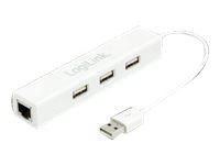 LogiLink USB-HUB 3-Port mit Ethernet Adapter