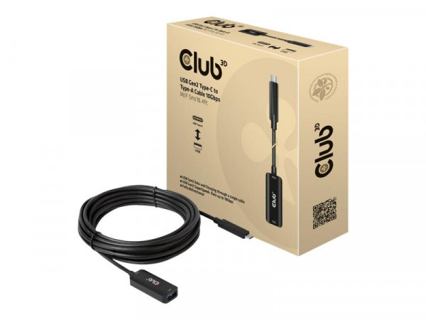 Club3D Kabel USB 3.2 Typ C USB Typ A 10Gbps St/Bu 5m