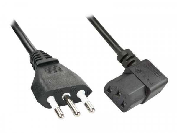 Lindy IEC-Netzkabel abgewinkelt Italien C13 2m