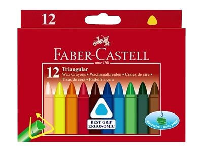 FABER-CASTELL Wachsmalstifte dreikant 12-er Kartonetui
