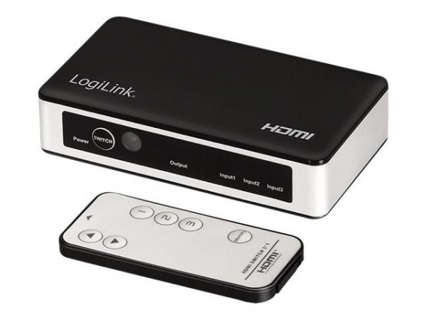 LogiLink Switch HDMI 3x1-Port, 4K/60Hz, HDCP,HDR,CEC,RC