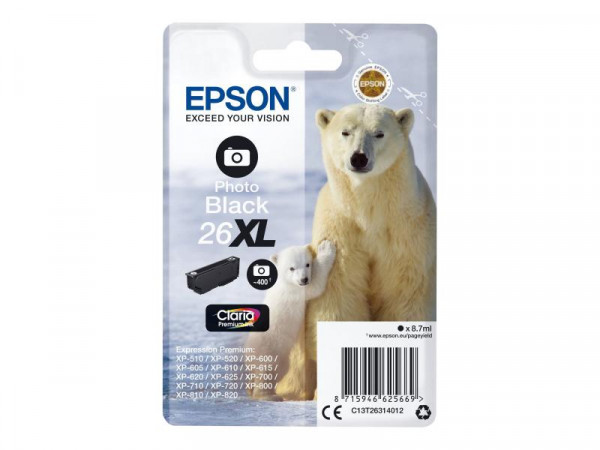 Patrone Epson XP600/700/800 photo black XL T2631