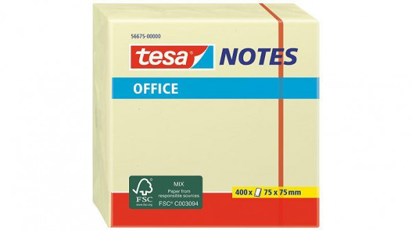 tesa Office Notes 400 Blatt Würfel 75 x 75mm gelb