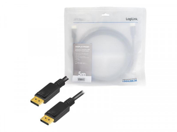 Logilink DisplayPort-Kabel, DP/M zu DP/M, 8K/60 Hz, schw. 5m