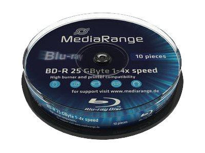 MEDIARANGE 10 x BD-R - 25 GB 4x - Spindel