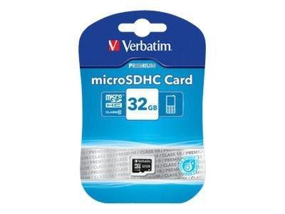 SD MicroSD Card 32GB Verbatim SDHC Premium Class 10 retail