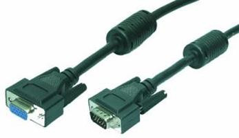LogiLink VGA Cable ST/BU black 2x Ferrit Core 5M