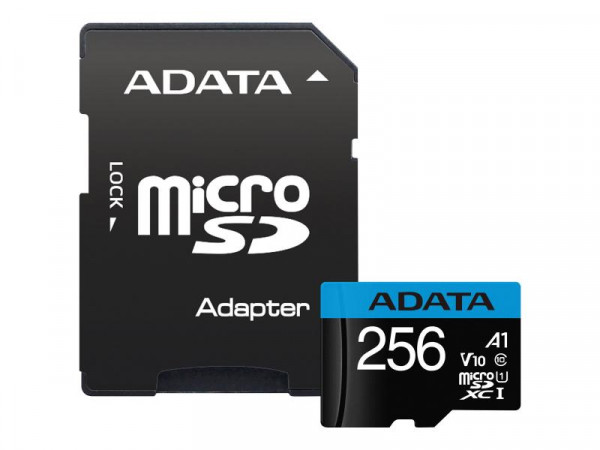 SD MicroSD Card 256GB ADATA SDHC (UHS-I Class10 A1) m. Ad