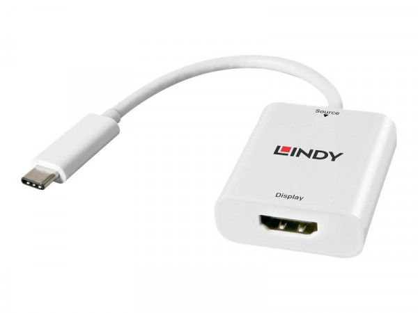 Lindy Konverter USB Typ C auf HDMI M/F 4K30Hz weiß 0.17m