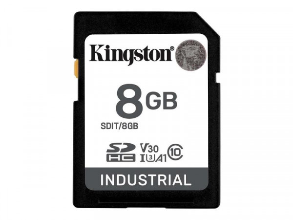 SD Card 8GB Kingston SDHC Industrial -40C to 85C retail