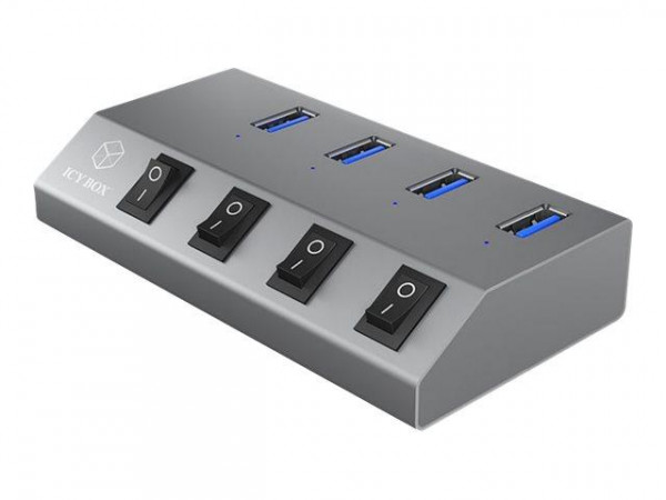 Schnellladegerät 4-Port IcyBox USB 5V 20W IB-HUB1405 (g)
